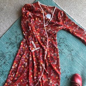 Free People Red Peasant Dress